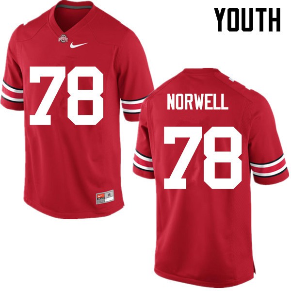 Ohio State Buckeyes #78 Andrew Norwell Youth High School Jersey Red